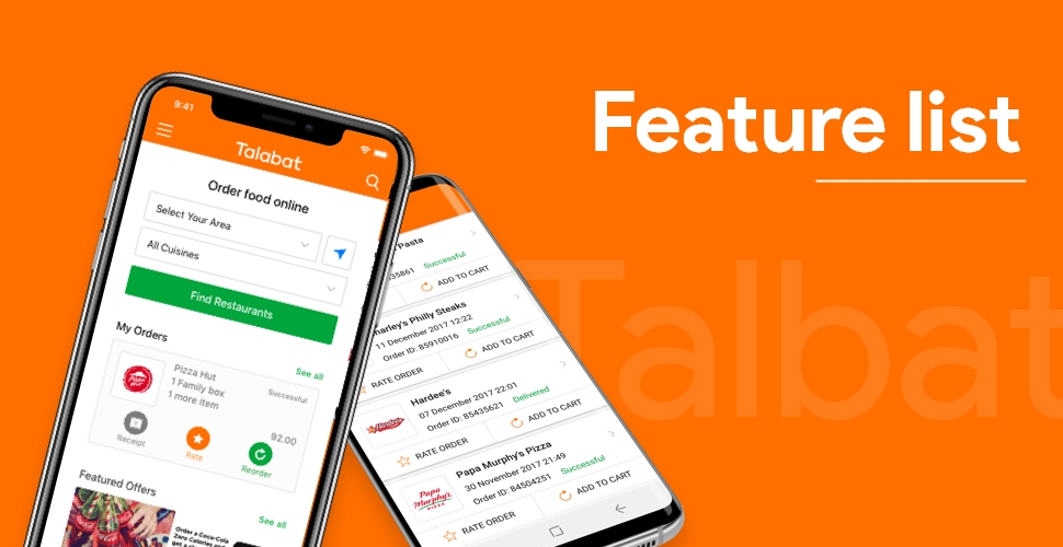 Feature list to Make an App like Talabat